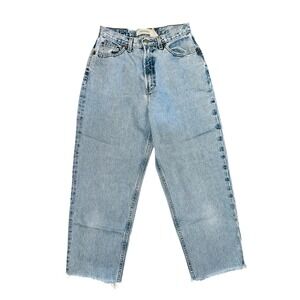 Vintage GAP Reverse Jeans Light Wash High Rise Cropped‎ Frayed Hem Denim 4